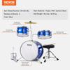 Kids Drum Set 3-Piece 14 in Beginner Drum Set for Child with Throne Blue