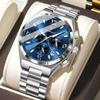 Men Clock Sports Waterproof Luminous Chronograph Date Watch For Man Stainless Steel Quartz Men's Watches Reloj
