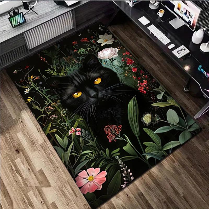 1Pc Animal Flowers Print Rug - Home Decoration Carpet For Living Room Bedroom Flooring Computer Chair Area Rug