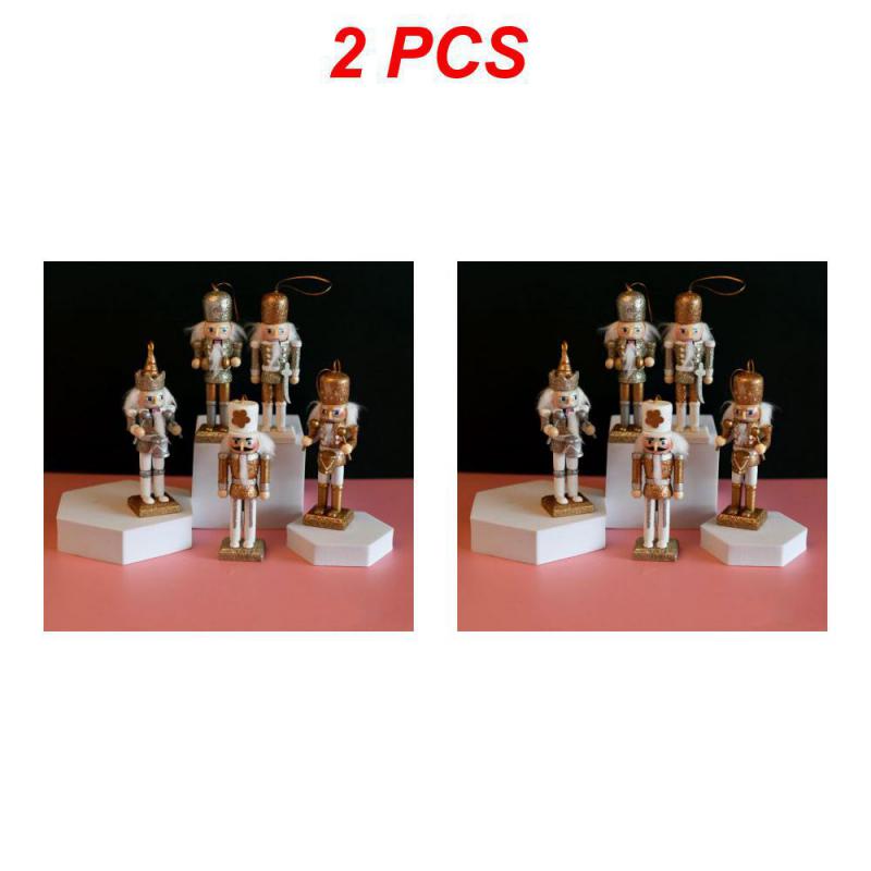1~8PCS Nutcracker Wooden Doll Christmas Nutcracker Figurines Vintage Handcraft Puppet Crafts Festival Creative Ornament Dolls