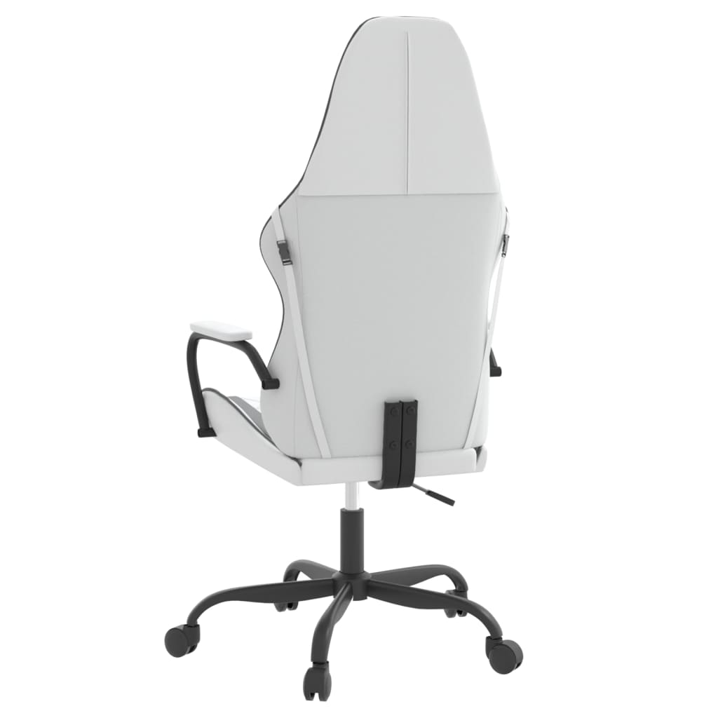 Gaming Chair In White and Black Artificial Leather