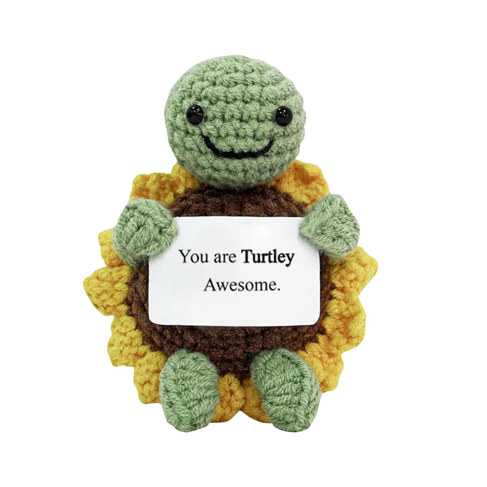 

You Are Turtley Handmade Positive Turtle Crochet Doll Gift Подарок на день рождения Подходящий Милый Лучший Подарок One Size