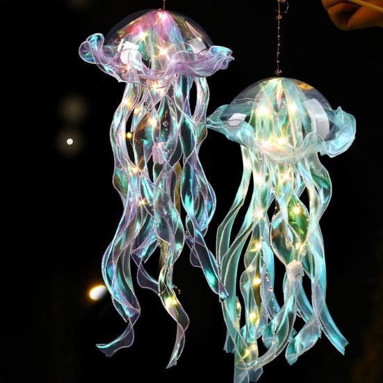 LED Night Light Gradient Jellyfish Pendant Colorful Lamp Ornament Decorative Night Lamp Gift for Friends And Children