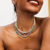 5pcs Set Bohemia Fashion Dopamine Color-blocking Beaded Rice Beads Necklace for Women Summer Sweet Simple Jewelry Sets Accessory