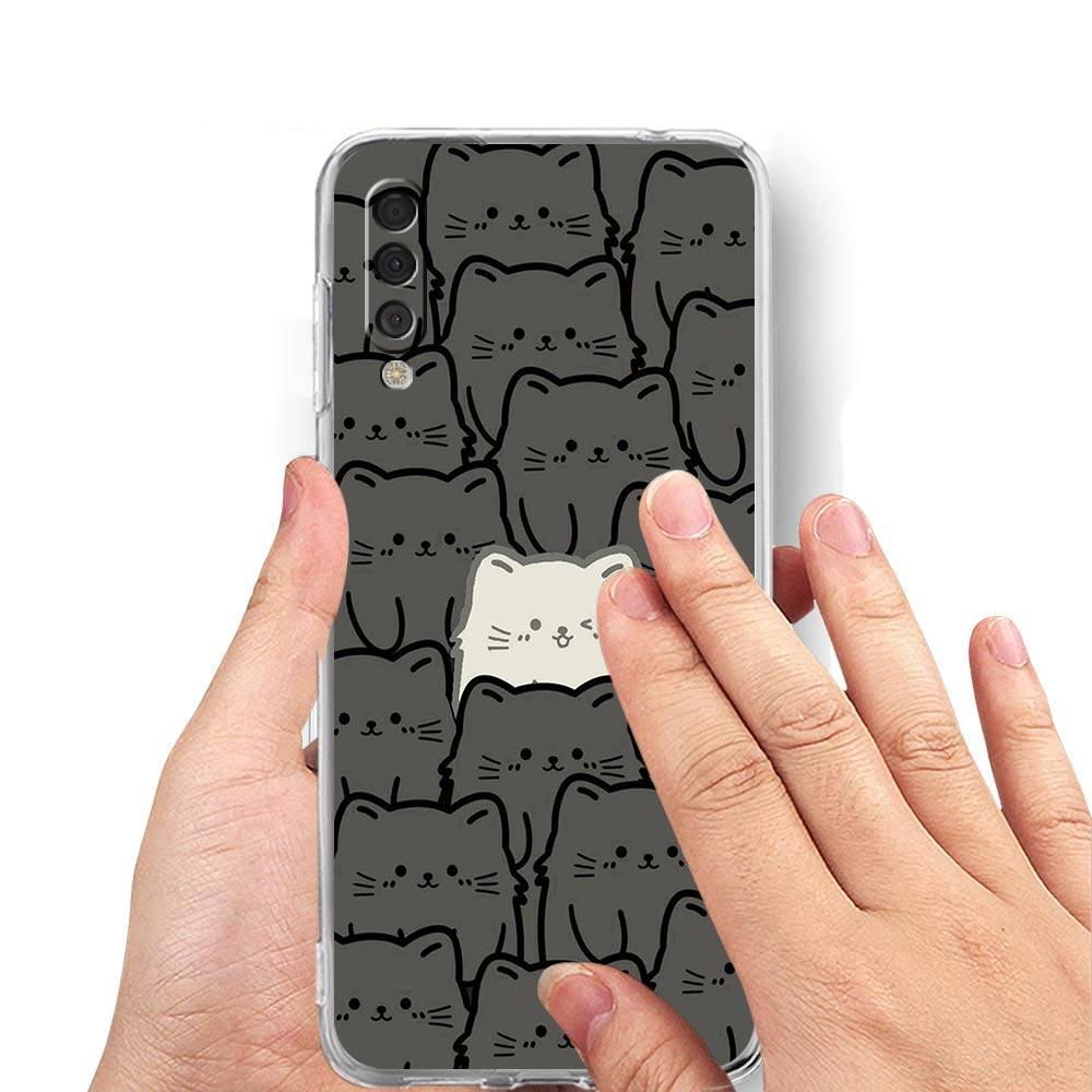 Cat-Printed Phone Case For Samsung A14 5G A12 A22 A32 A34 A42 A52 A54 A50 A70 A30 A40 A20E A10S A20S A02S A04S Silicone Cover
