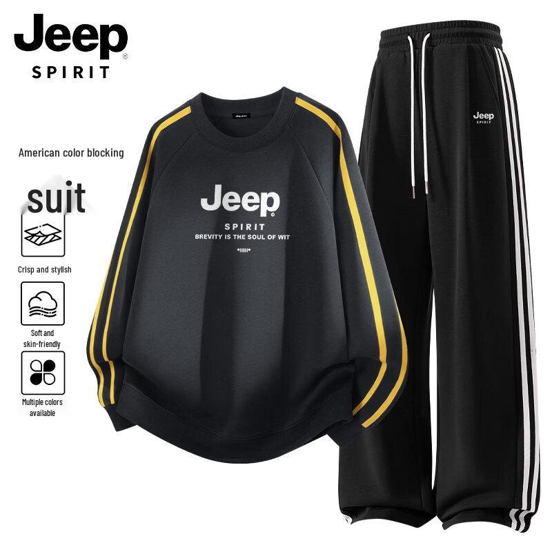 JEEP SPIRIT Men's Crewneck Sweatshirt & Jogger Set