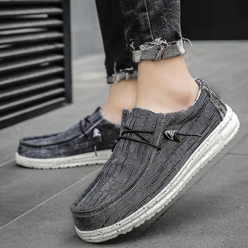 Fashion New Spring Summer Men's Vulcanized Shoes Comfortable Breathable Canvas Shoes Men's Flat Shoes Soft  Big Size 48