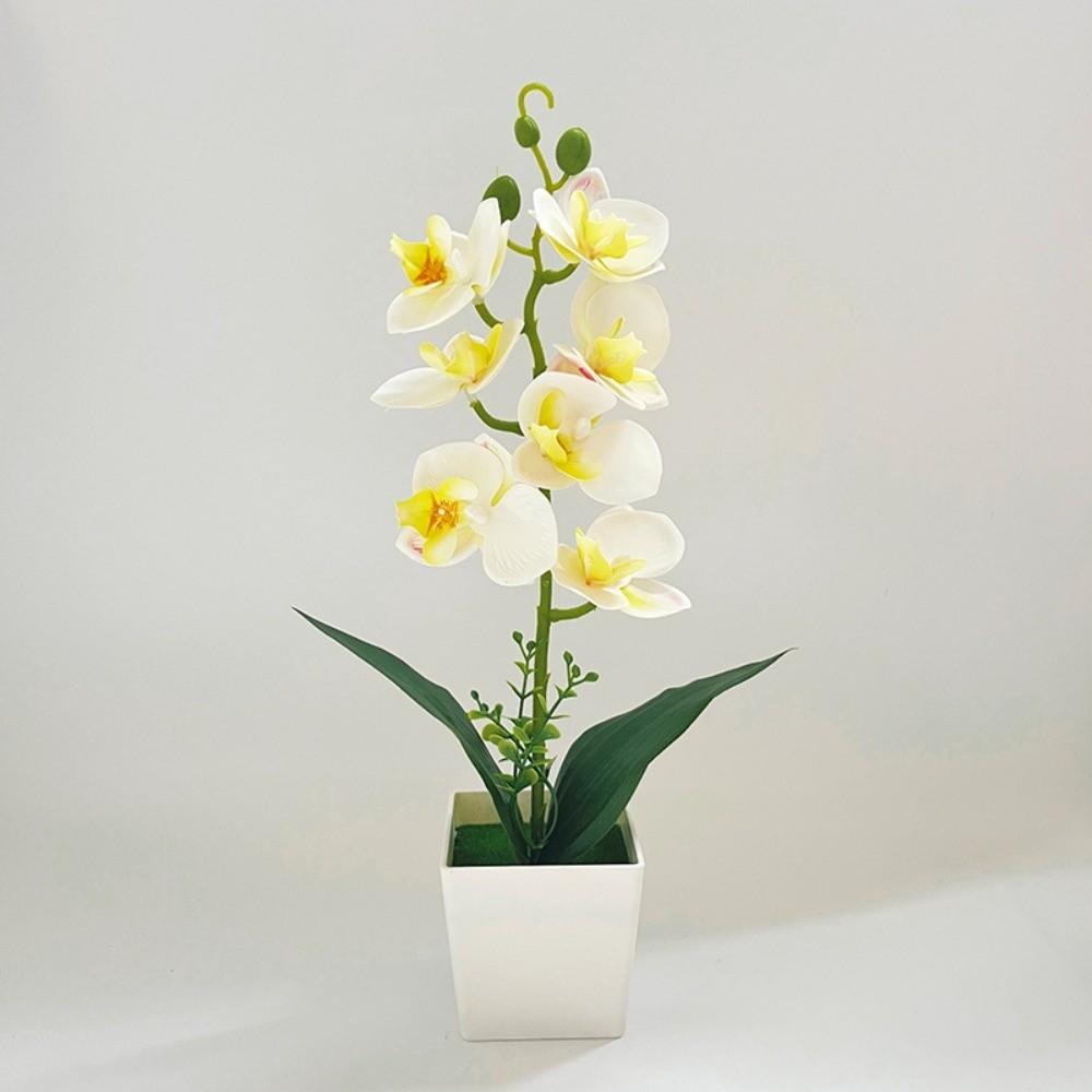 Phalaenopsis Artificial Faux Plants Multi-Bloom Bonsai Living Room Ornaments