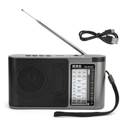 Bluetooth 4.0 Radio Receiver Portable MultiBand Manual Setting with Telescopic Antenna(Gray )