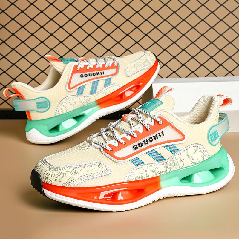 Autumn popular popcorn rubber non-slip wear-resistant sports running shoes mesh breathable couple trendy casual shoes