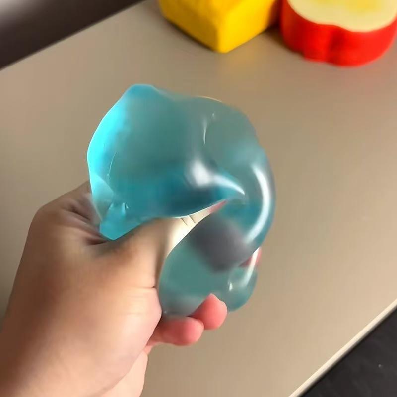 Blue Maltose Squishy Toys Anti Stress Sensory Fidgets Toy Soft Simulated Transparent Blue Maltose Slow-Rebound Decompression Toy