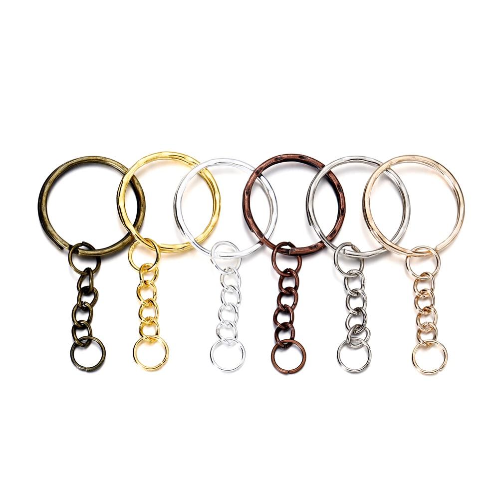 50Pcs/Lot Key Ring Key Chain Round Split Keyfob Keyrings With Jump Ring For Keychain Pendants DIY Jewelry Making Accessories