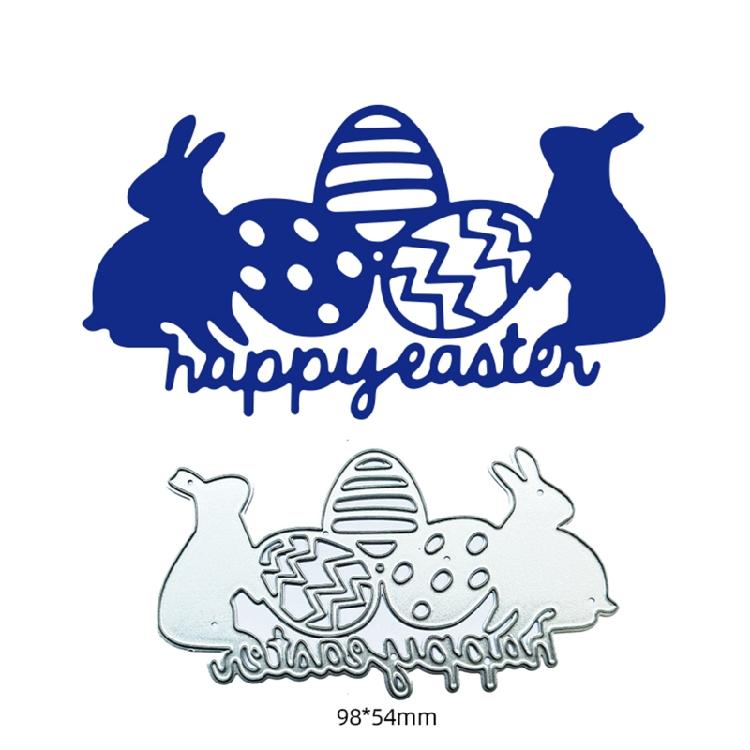 Easter Eggs Rabbit Cutting Dies Carbon Steel Die Cut Templates Metal Embossing Stencils for Scrapbooking Card Making