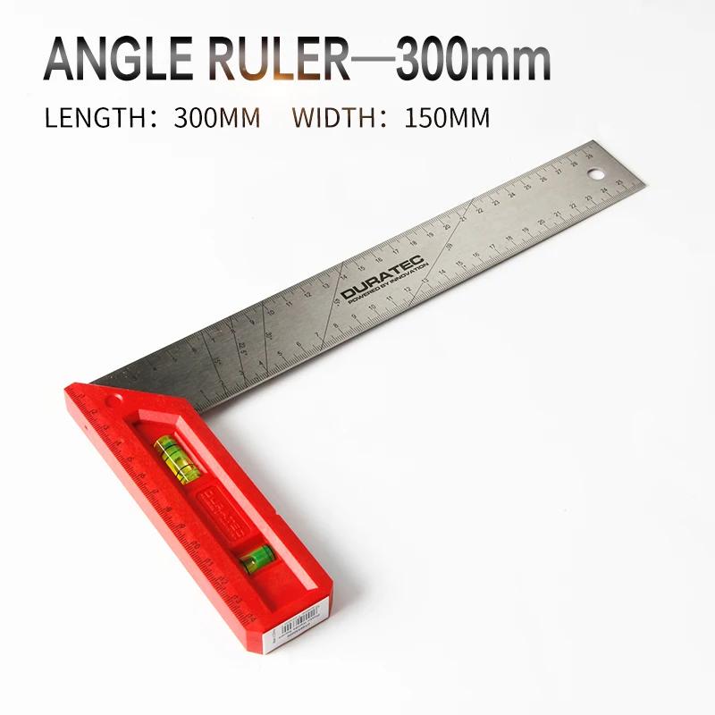 90-Degree Triangular Right Angle Ruler with Plastic Handle - 200-400mm Sizes for Woodworking Measuring (Durable & Lightweight)