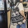 Multifunctional Floral Printed Drawstring Bag Polyester Waterproof Backpacks Fold Sports Travel Bag Teenage Girls