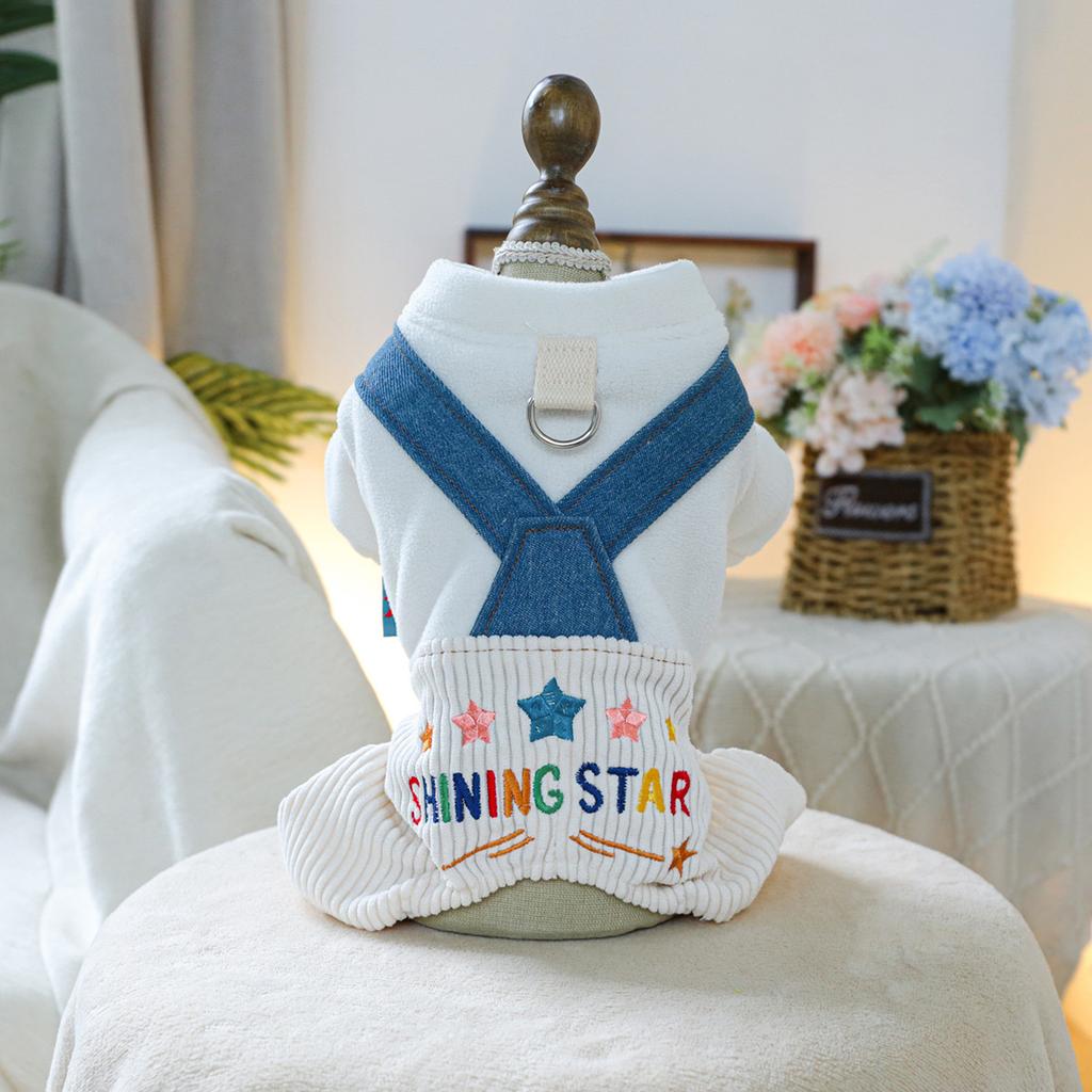PETCIRCLE Pet Circle Dog Quad Pet Clothing Clothing Corduroy Good Friends Overalls Collection
