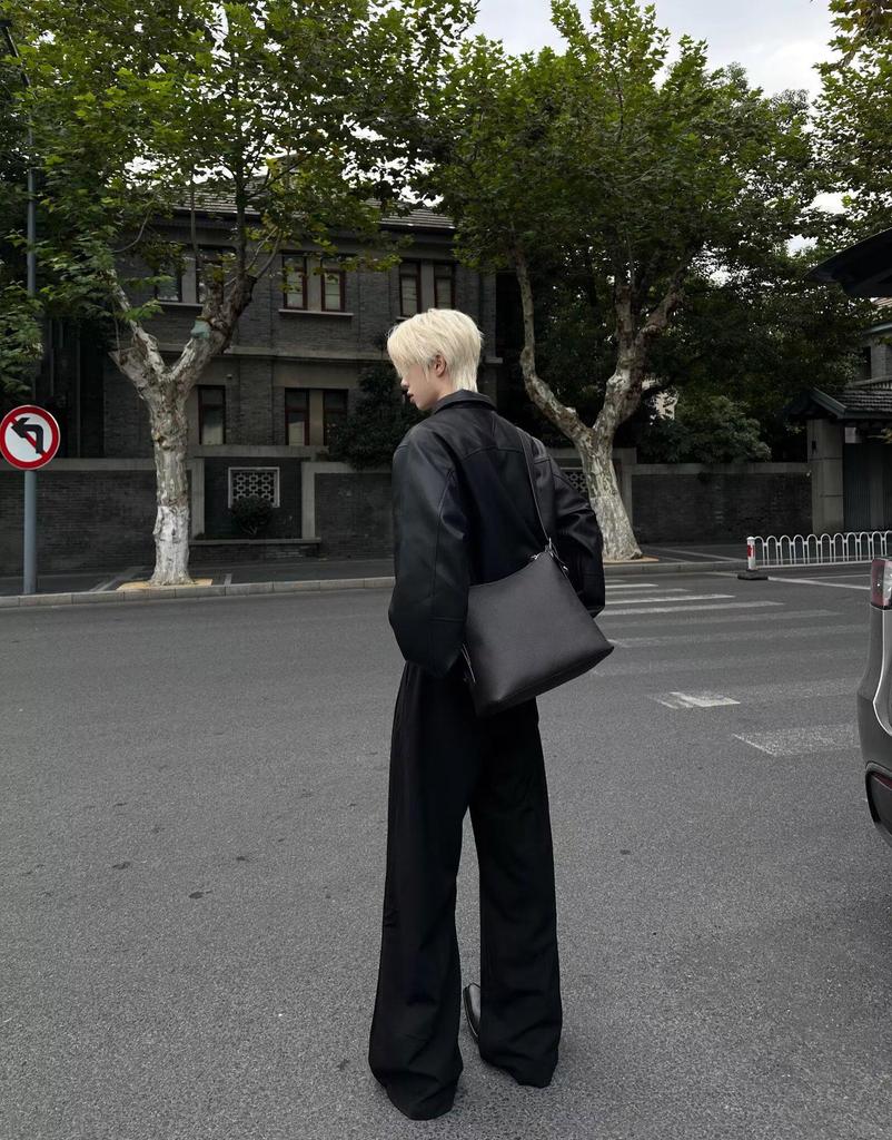 Men's American Style Loose Fit PU Leather Jacket - Autumn/Winter 2025 Edition