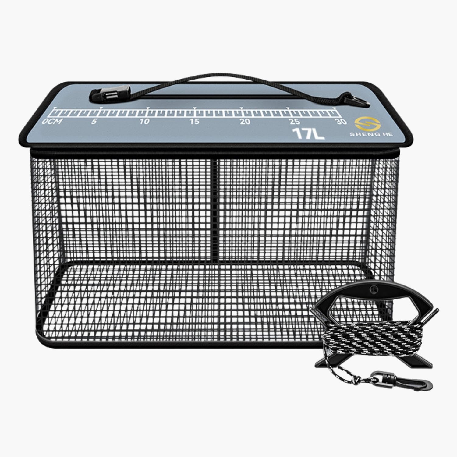 РиНан. Складное плавающее рыболовное ведро на молнии и с мерной лентой, 17 л