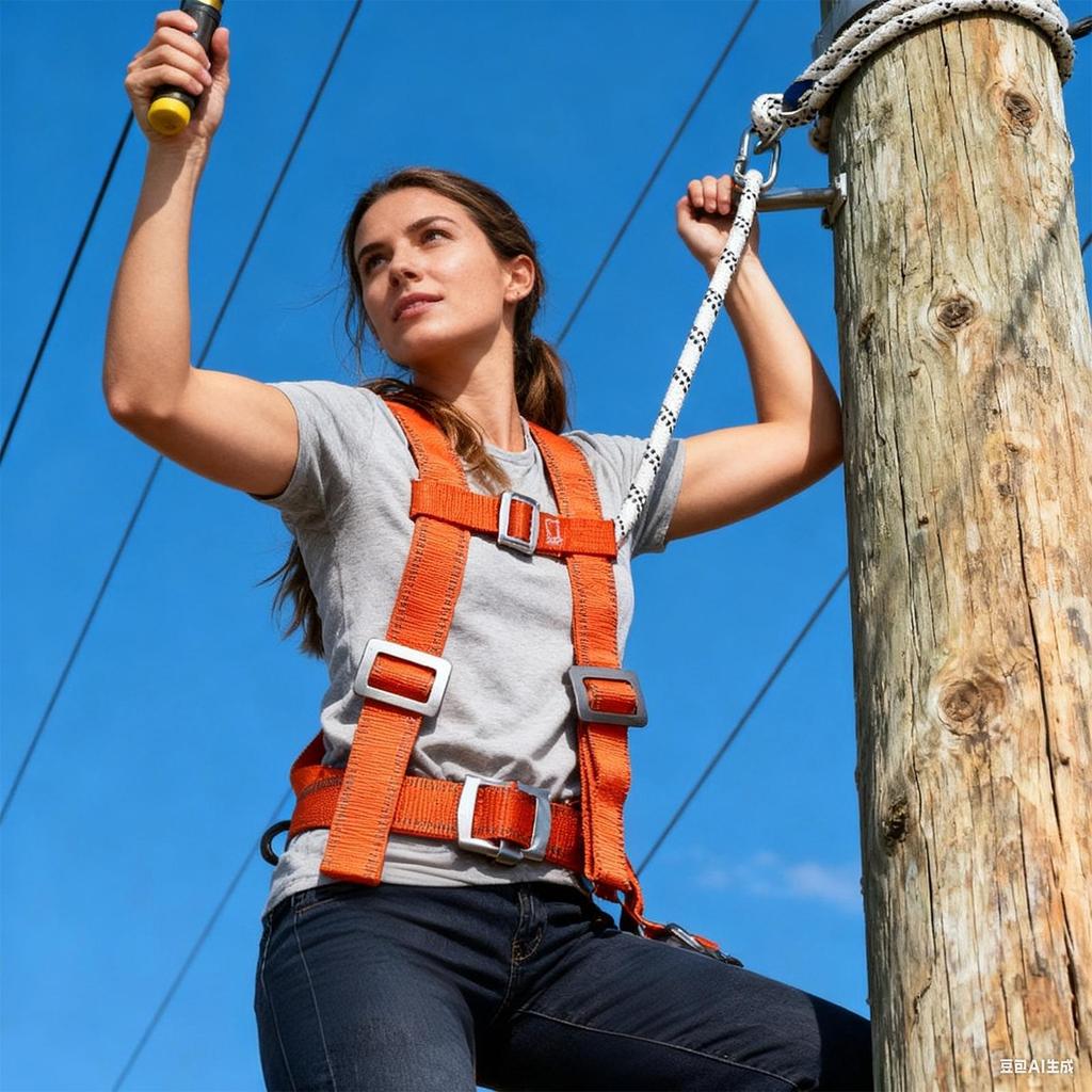 Verstellbarer Sicherheitsgurt Fallschutz, Doppelgurt-Ganzkörpergurt für Fensterreinigung, Lager, Bau & Arbeit
