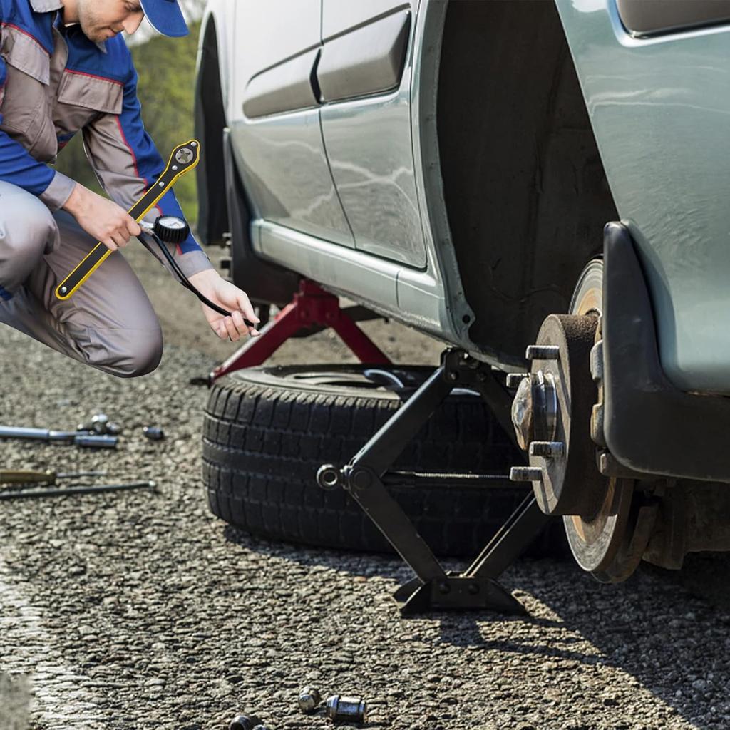 Auto Labor-Saving Jack Ratchet Wrench, Universal 360 Degree Swivel Tire Wheel Jack Ratchet Wrench Scissor Jack, Wrench Jack Lift Speed Handle Tool