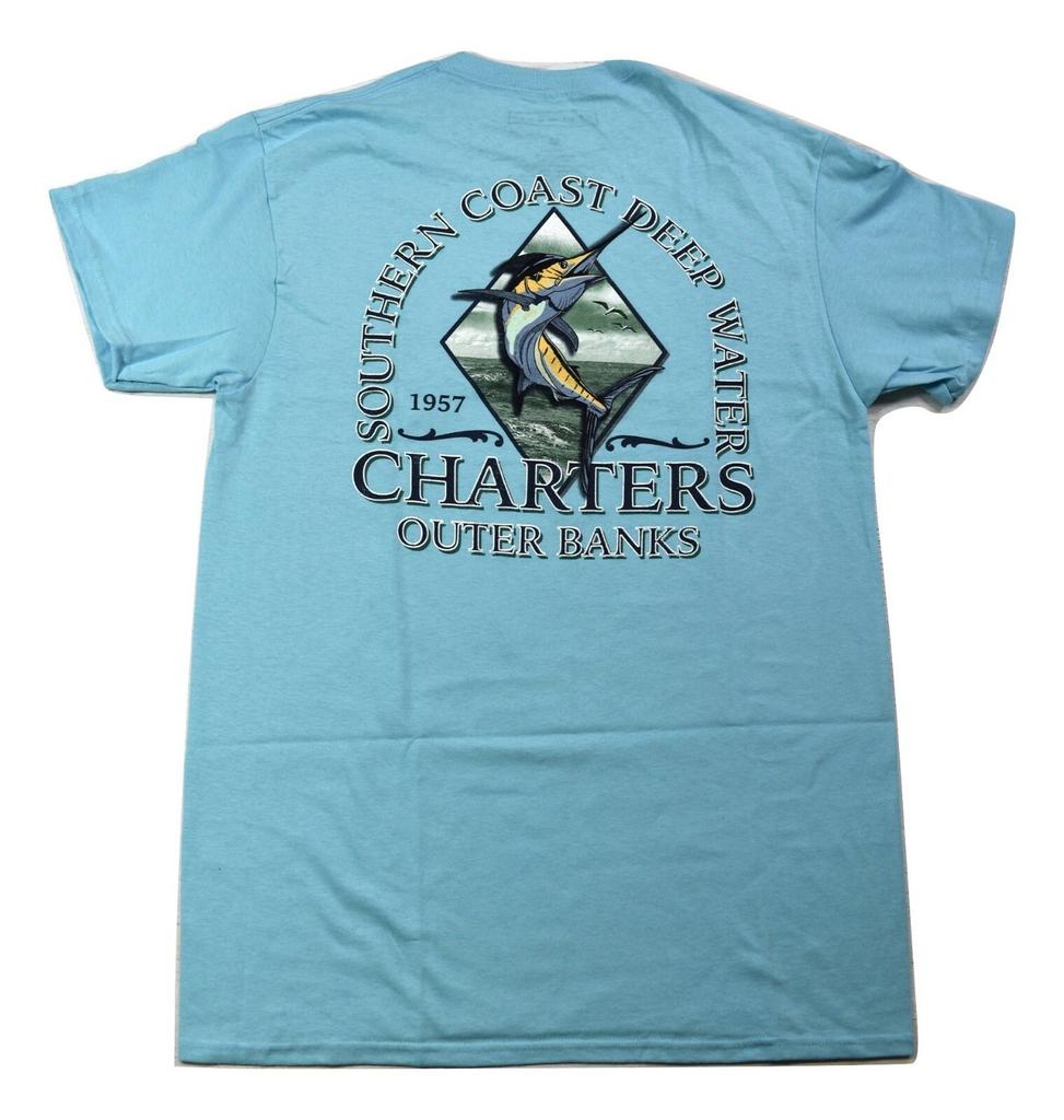 Well Worn Mens Southern Coast Deep Water Charters Outer Banks Shirt M,