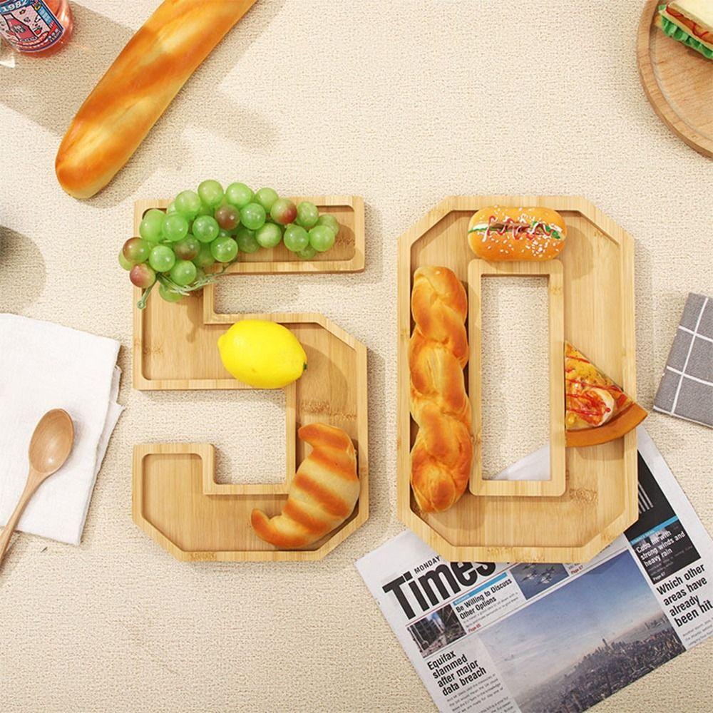 

Decorative Wood Number Serving Tray Large Number Food Tray Congrate Graduation Number 1