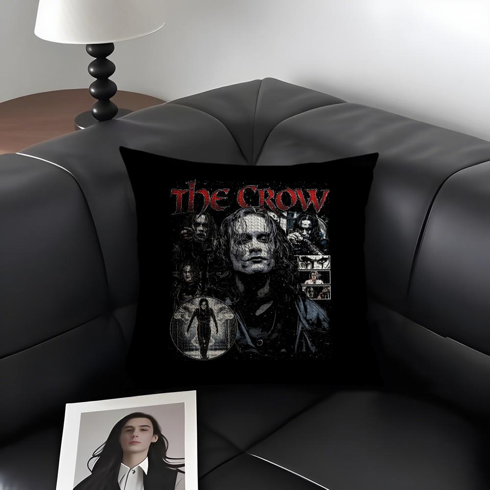 T-The C-Crow Movie Cushion Cover Natural Linen Organic Fabric Double-Sided Printing Sofa Home Decor Gift Pillow Case