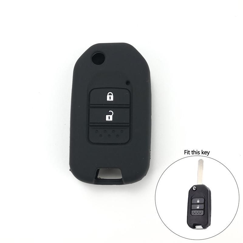 Silicone Rubber Car Key Cover Case Holder For Honda Vezel City Civic Jazz CRV Crider HRV Fit Freed 2 Buttons Smart Key