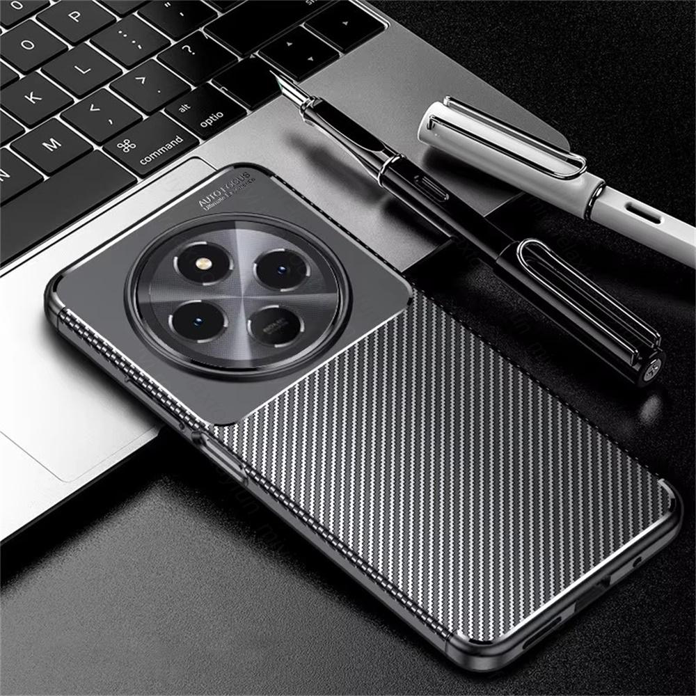 for Poco C75 4G Case Carbon Fiber Patten Back Cover on PocoC75 Poko Little C75 C 75 75C Anti-Knock Camera Bumper Proection Funda