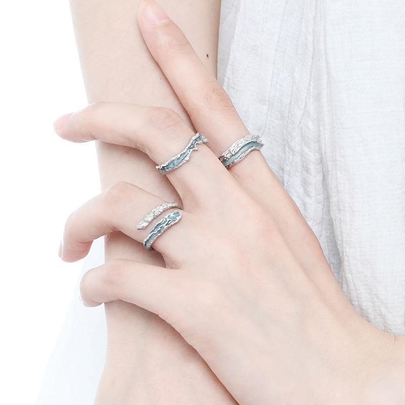 Chic Korean Dongdaemun Geometric Design Couples Ring Elegant Copper Fashion Accessory 2022