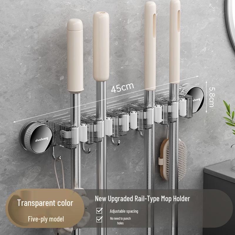 ZNMW Adhesive Wall-Mounted Mop & Broom Holder