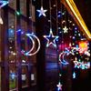 Solar-Powered Star and Moon LED String Lights - Colorful Outdoor Decor for Christmas and Festivals