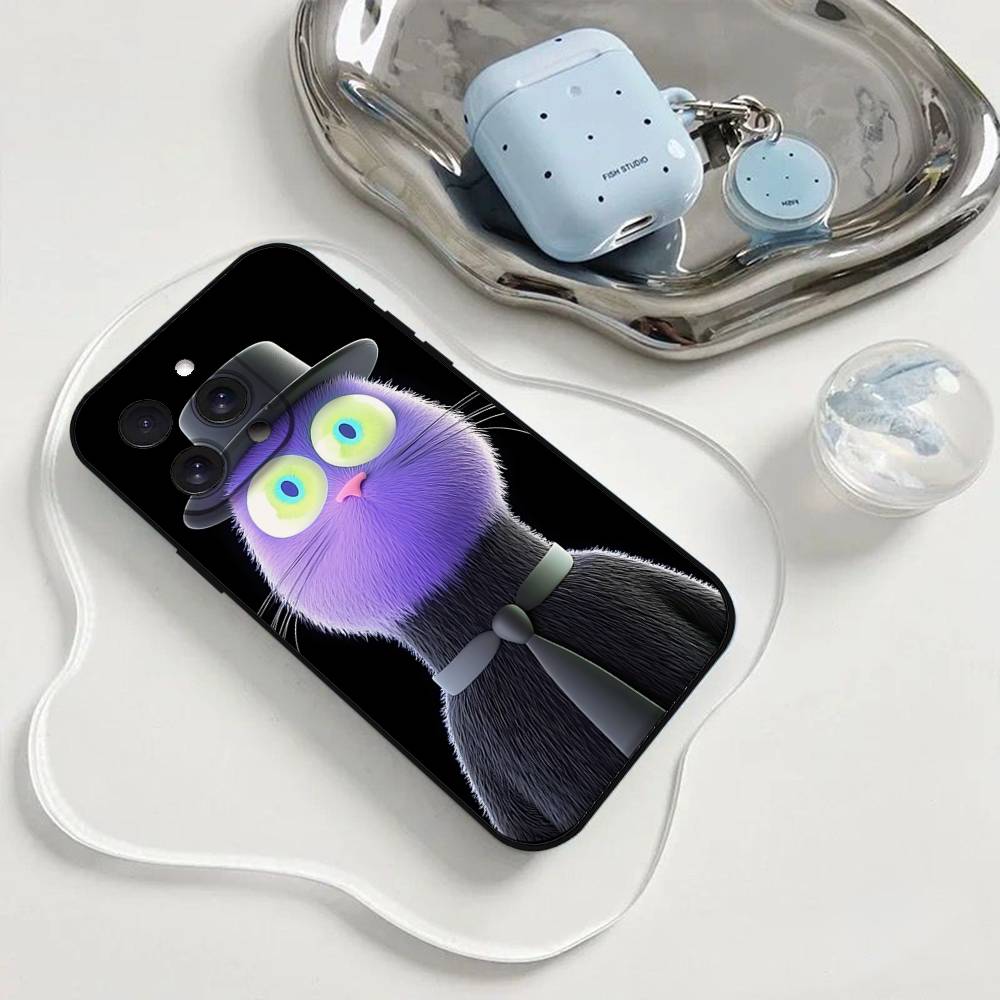 Cat Phone Case Phone Case For Iphone 17 16 15 11 13 14 Pro Max X Xr Xs Max 12mini Black Shell Cover Case