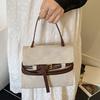 Large Capacity Lady Flap Handbag Fashion Vintage Korean Style Strap Shoulder Bag Cloth Niche Design Retro Bucket Bag Autumn