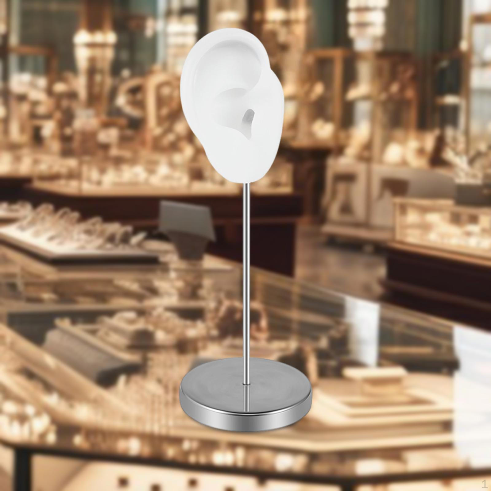 

Силиконовая модель уха Подставка-держатель из нержавеющей стали для демонстрации серег и ювелирных изделий Пирсингуемая Поддельная для White Right