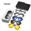 1+5 Polarized Magnetic Sleeve Reading Glasses Frame Male Ultralight Myopia Square Frame Female Optical Prescription Sunglasses