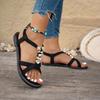 Fashion Roman Style Flat Sandals for Women Summer 2025 Comfort Non Slip Beach Shoes Woman Plus Size Lightweight Casual Sandalias Mujer