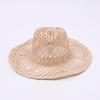 Natural Raffia French Retro Hollowed Out Hand-woven Wide-brimmed Straw Hat Summer Breathable Denim Hat Fashion Photo