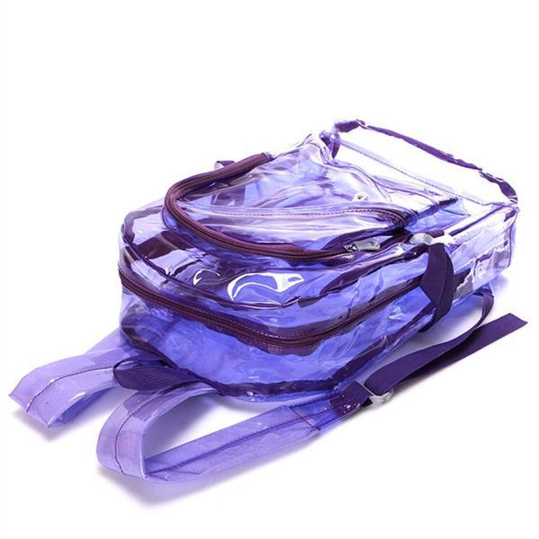 clear purple backpack
