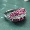 Luxury Red Cubic Zirconia Shining Engagement Band Ring For Women Silvery Color Anniversaries Valentine Romantic Ring Jewelry