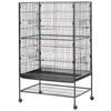 Bird Cage, 800 x 520 x 1320mm, Flat Top, Wrought Iron Bird Flight Cage with Perches, Slide-Out Tray and Plastic Feeders, Casters, for Parrot, Blue