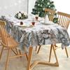 Christmas Snowman Pine Tree Snowflake Waterproof Tablecloth Table Decor Reusable Kitchen Dining Tablecloth Christmas Decorations