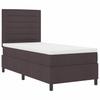 Box Spring Bed with Mattress Dark Brown 90 x 190 cm Fabric