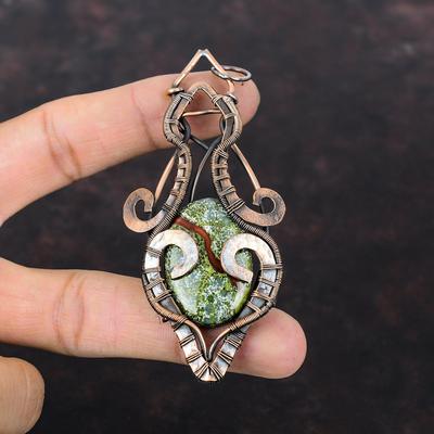 Dragon Bloodstone Pendant Copper Wire Wrapped Pendant Handmade Gemstone Jewelry Latest Design Pendant Copper Wire Wrap Jewelry Gift For Her