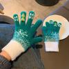 New Winter Women's Gloves with Thickened Fluffy Knitted Gloves That Expose Fingers Women Can Touch The Screen with Five Fingers
