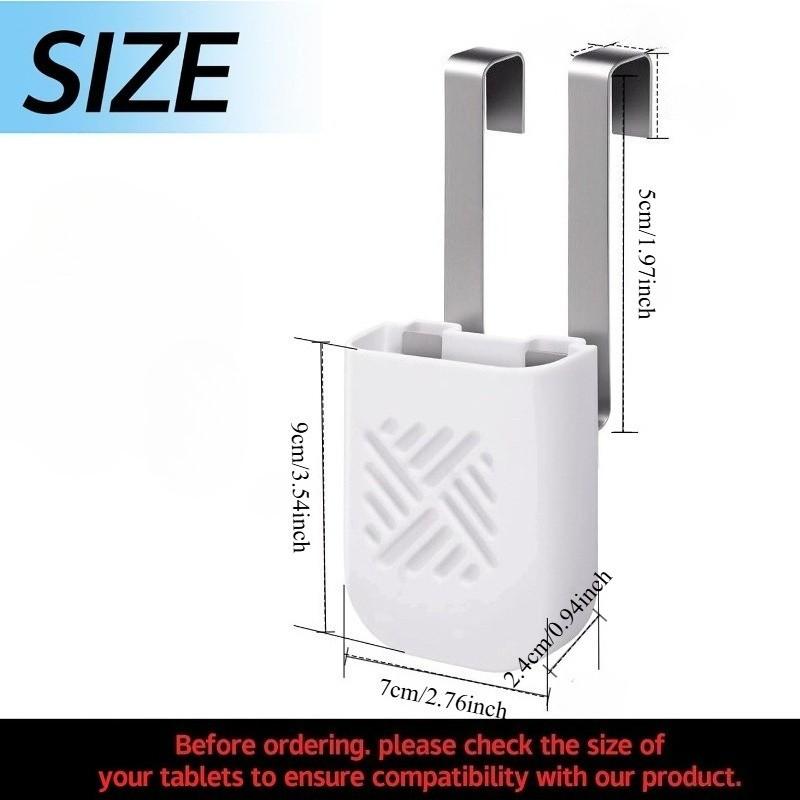 1Pcs Toilet Tank Cleaning Tablet Holder, 3.7'' X 2.9'' X 0.7'' Toilet Tank Bleach Tablet Bracket, Hanging Toilets Bowl Cleaner C
