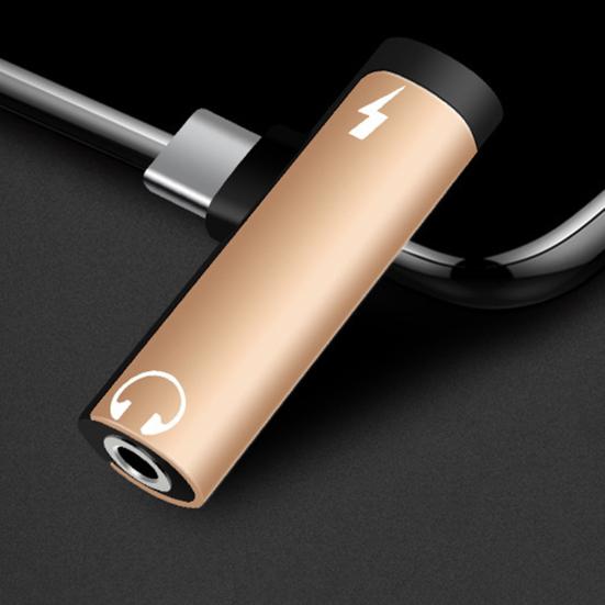 2 In1 Fast Charging High Fidelity Sound Stable Signal Plug Play Audio Adapter Type-C To 3.5mm Headphone Jack Converter Audio Accessories