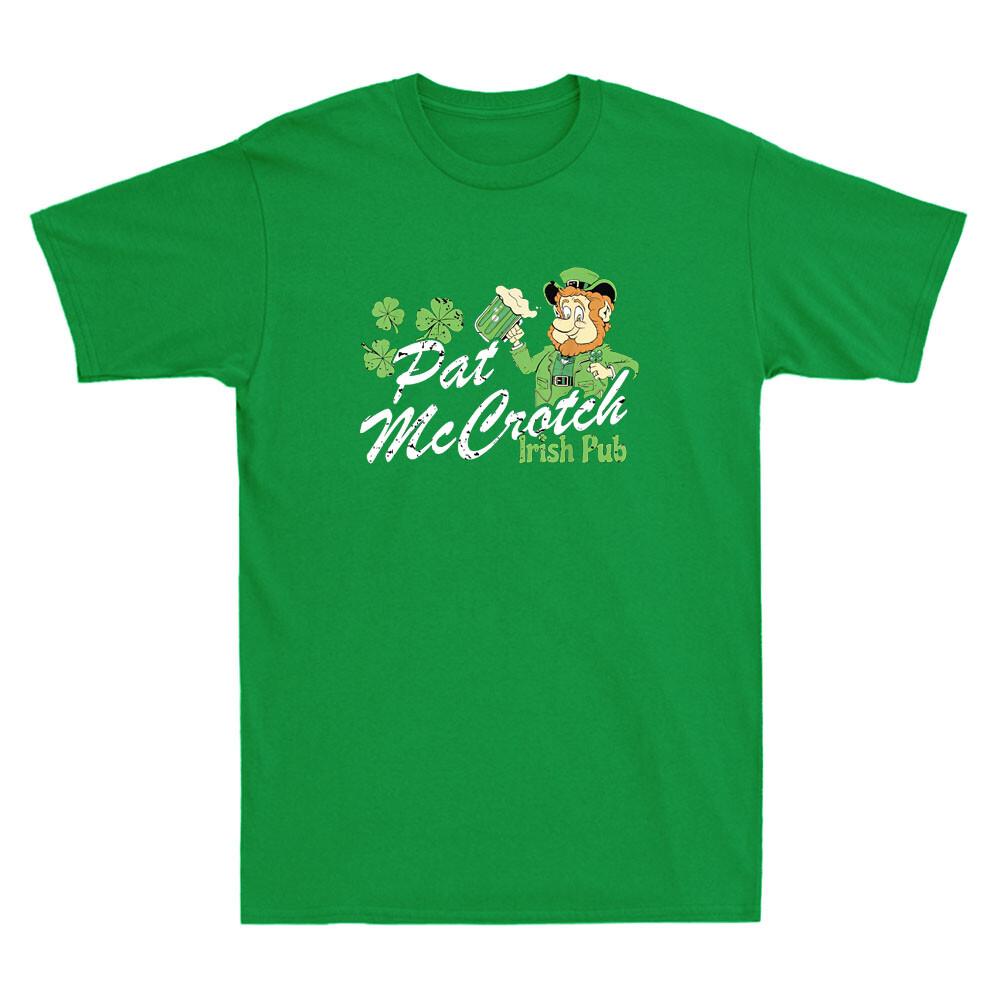 St. Patty s Day Pat McCrotch Irish Pub Funny Lucky Clover Vintage Men s T-Shirt XXXXL