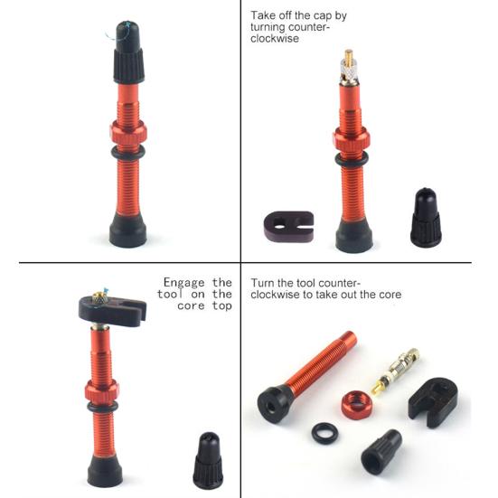 2Pcs 55/60/78mm Road MTB Bike Bicycle Tubeless Tires Alloy Presta Valve Stems