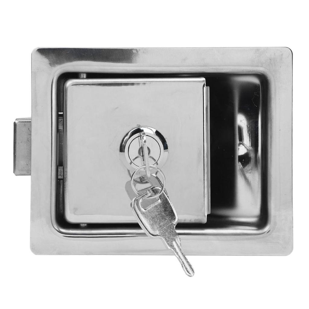Toolbox Latch Stainless Steel Flush Mount Tool Box Latch Paddle Lock with 2 Keys for RVs Trucks